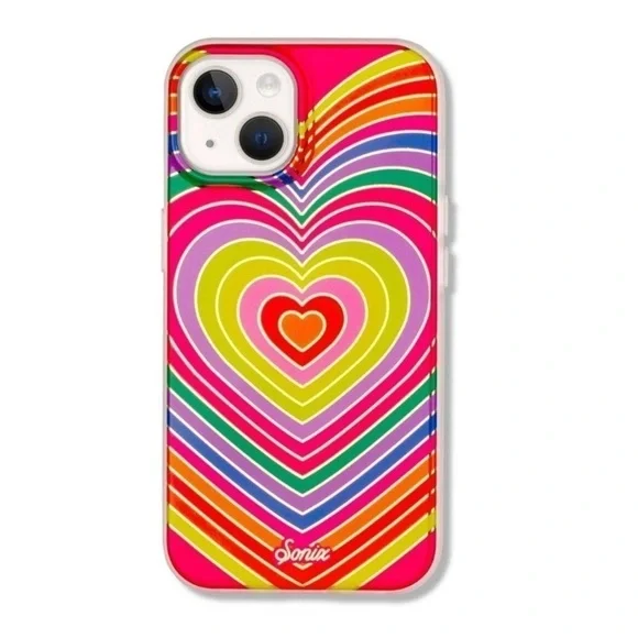 Sonix Rainbow Hearts Case with MagSafe for Apple iPhone 14/iPhone 13 - Picture 2 of 2